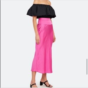 Free People Silk Midi Skirt